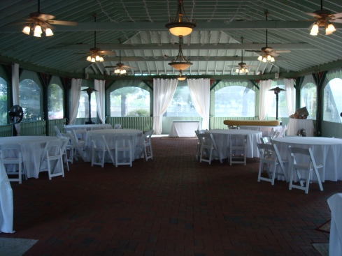 The inside of the pavilion