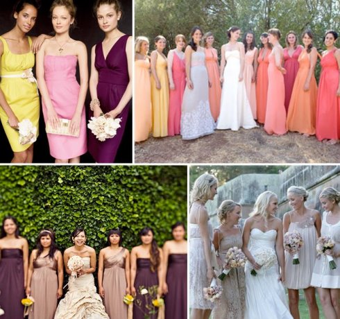 Lovely mismatched bridesmaids